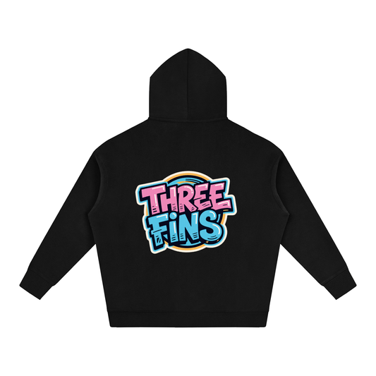 Oversize Fleeced pink fins Hoodie