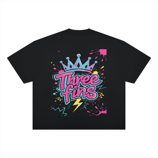 Unisex Boxy Drop Shoulder King Fins Splatter T-Shirt