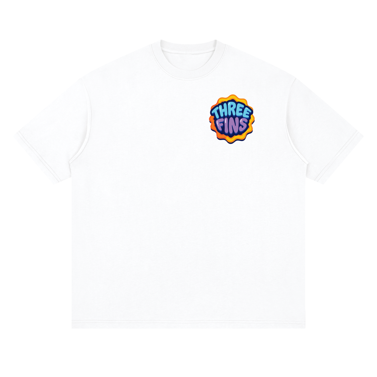 Streetwear Loose Drop Shoulder Flaming Fins T-Shirt