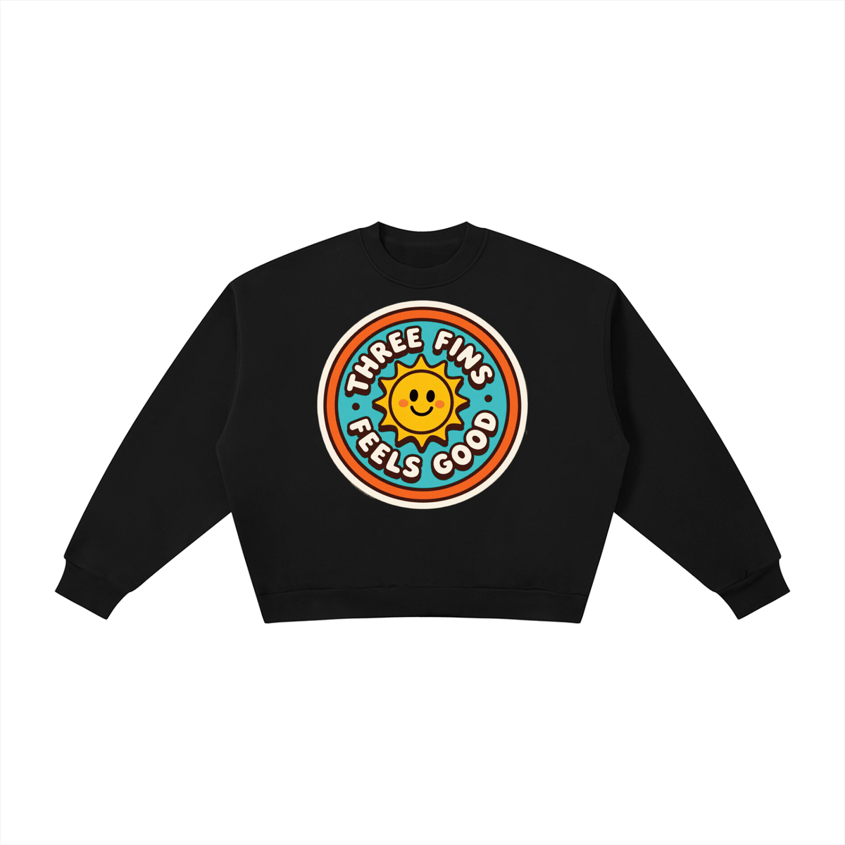 Boxy Fleece Crewneck good vibes Sweatshirt