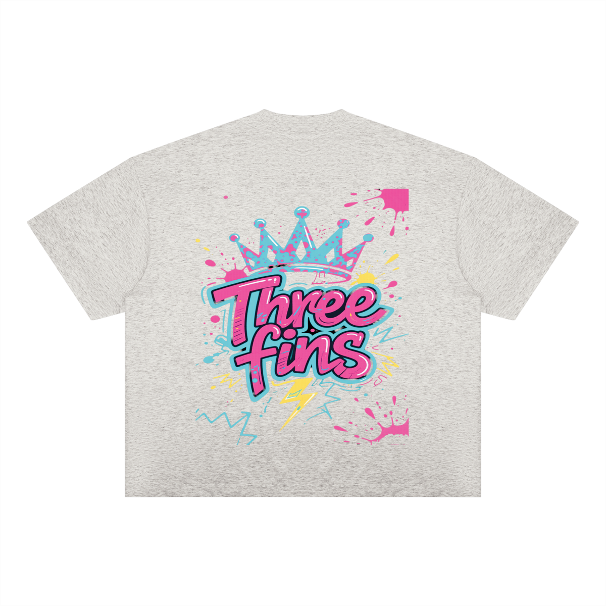 Unisex Boxy Drop Shoulder King Fins Splatter T-Shirt