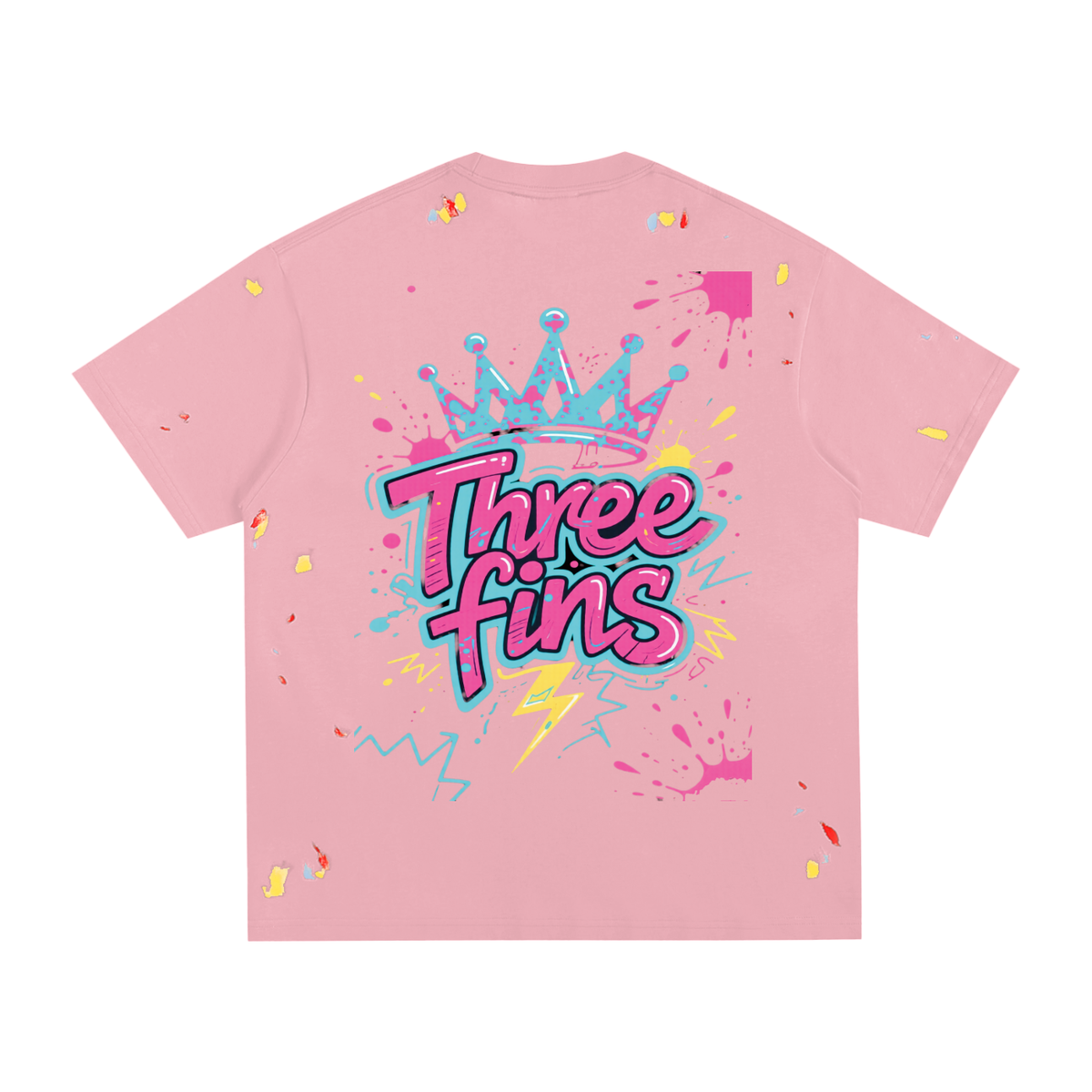 Paint Splatter King Fins-Shirt