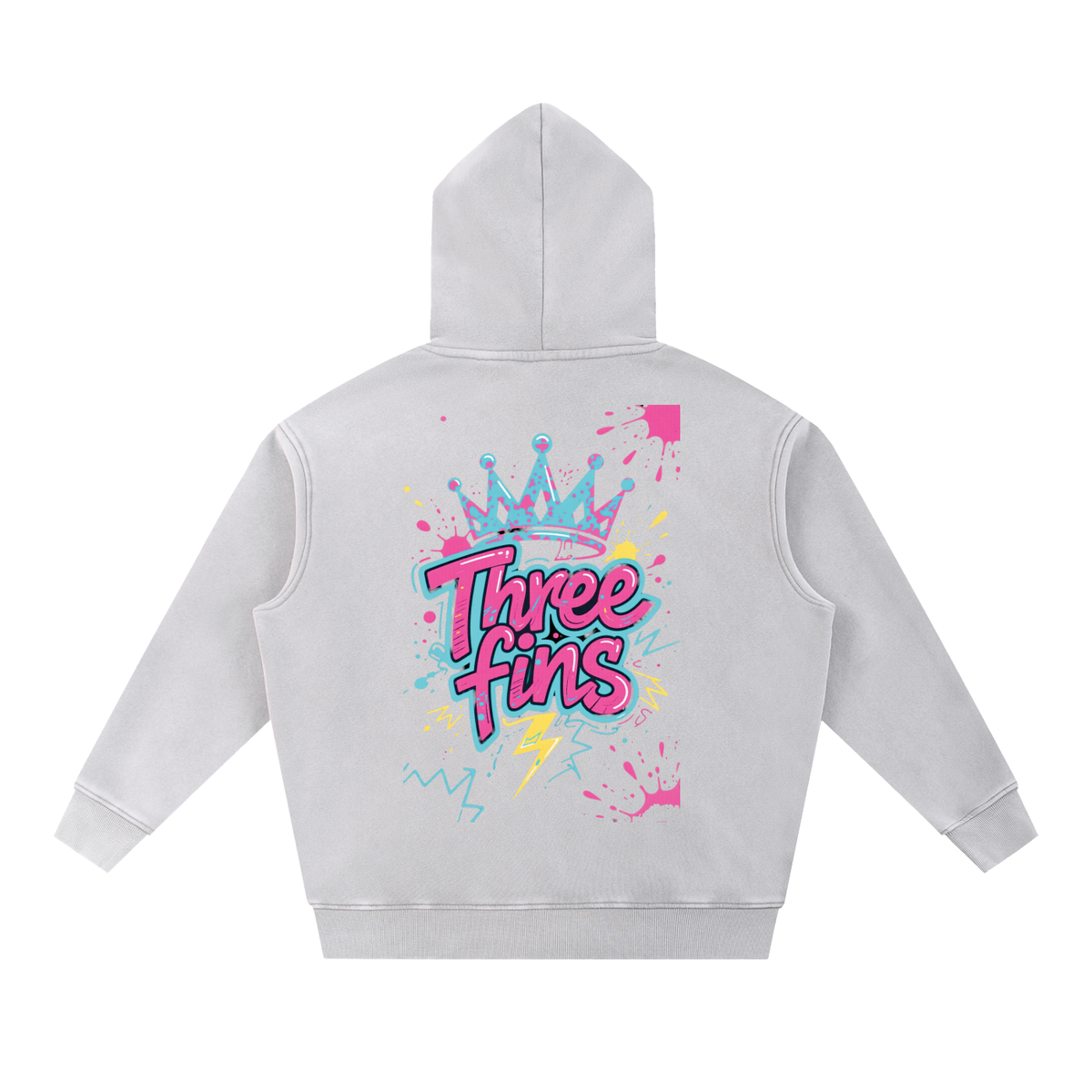 Snow Wash Fleece Oversize King Fins Hoodie