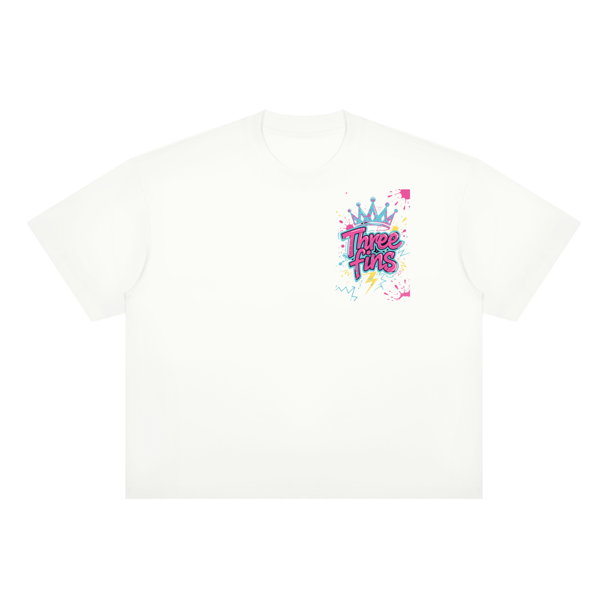 Unisex Boxy Drop Shoulder King Fins Splatter T-Shirt