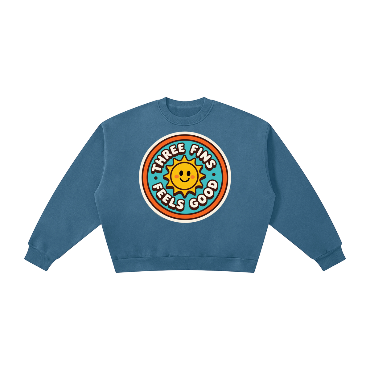 Boxy Fleece Crewneck good vibes Sweatshirt
