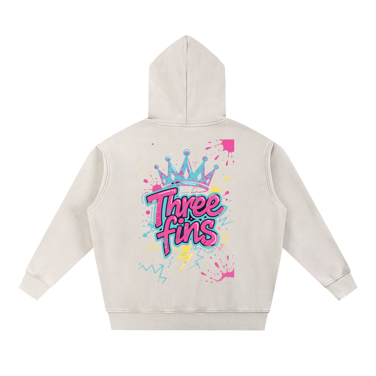 Snow Wash Fleece Oversize King Fins Hoodie