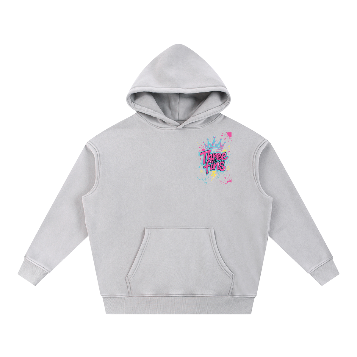 Snow Wash Fleece Oversize King Fins Hoodie