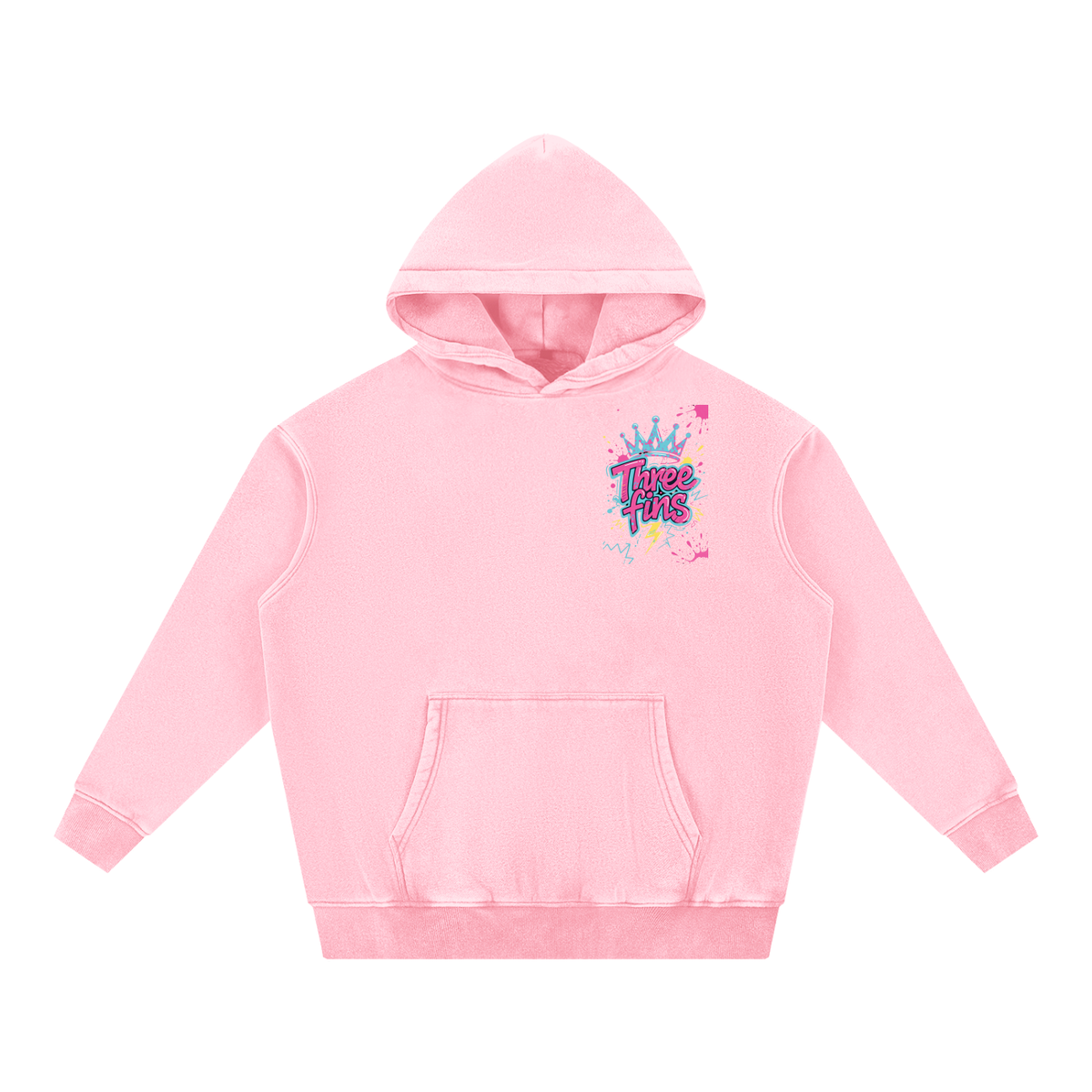 Snow Wash Fleece Oversize King Fins Hoodie