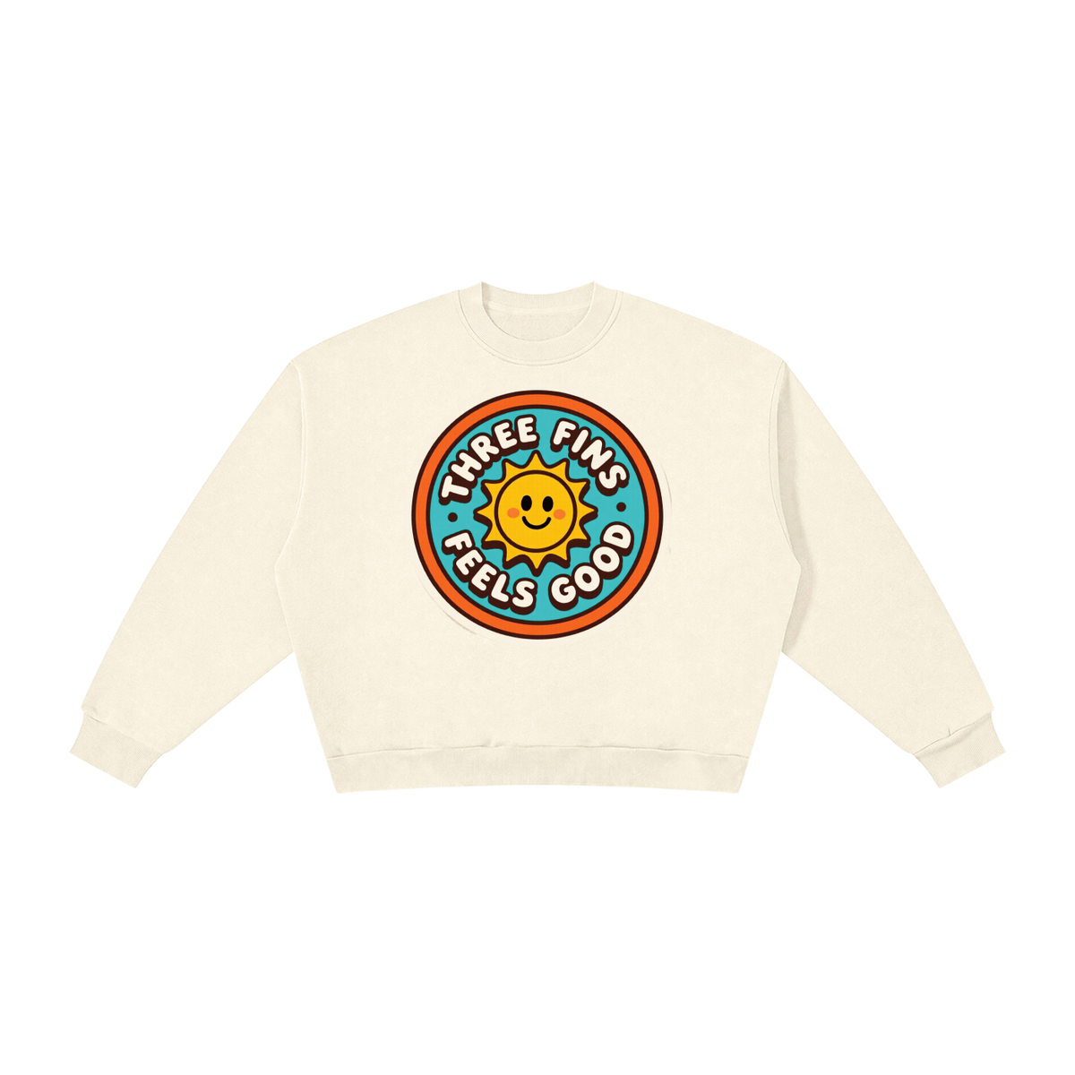 Boxy Fleece Crewneck good vibes Sweatshirt