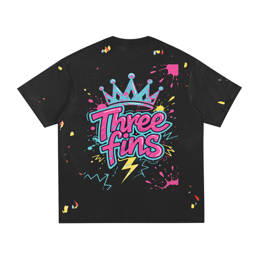 Paint Splatter King Fins-Shirt