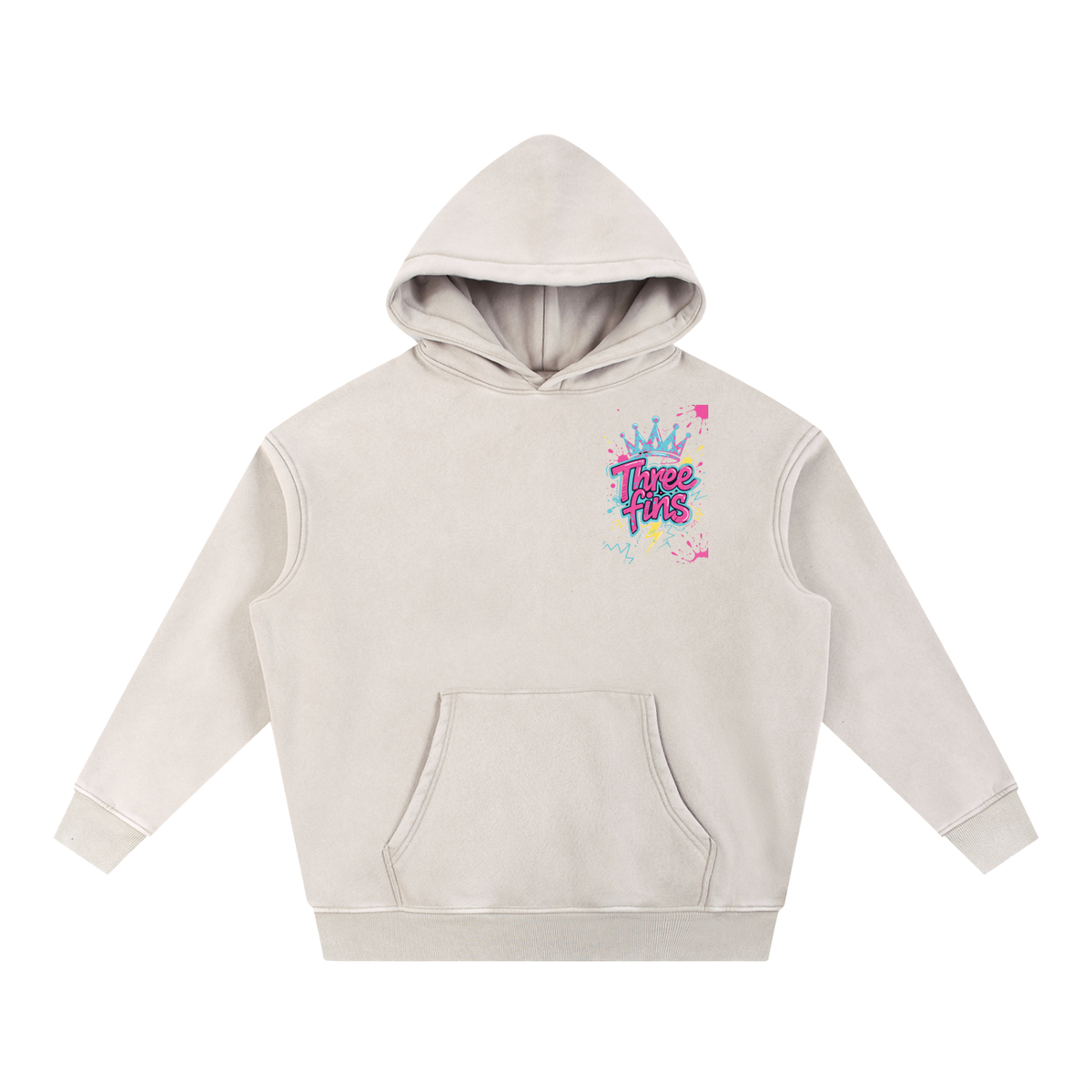 Snow Wash Fleece Oversize King Fins Hoodie