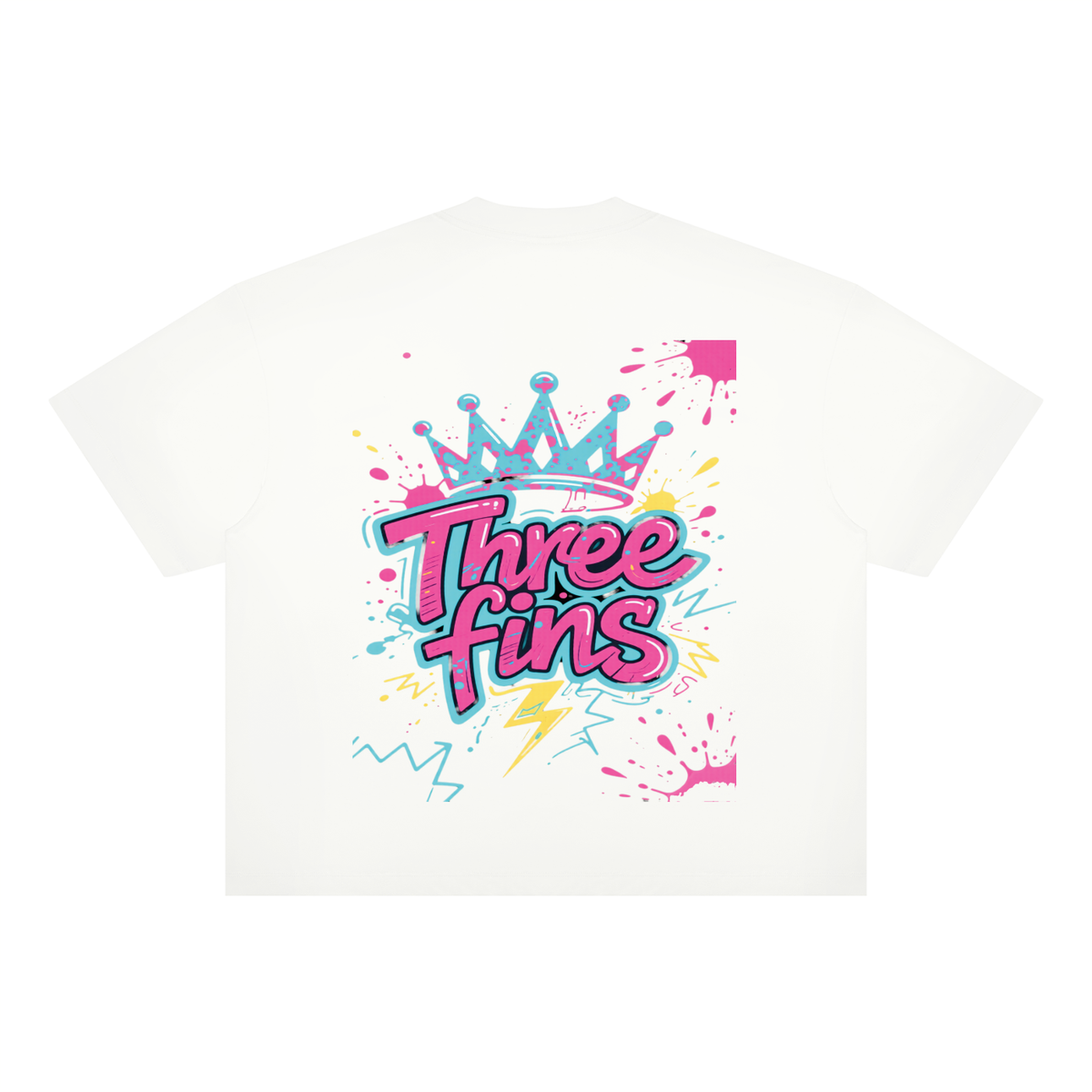 Unisex Boxy Drop Shoulder King Fins Splatter T-Shirt