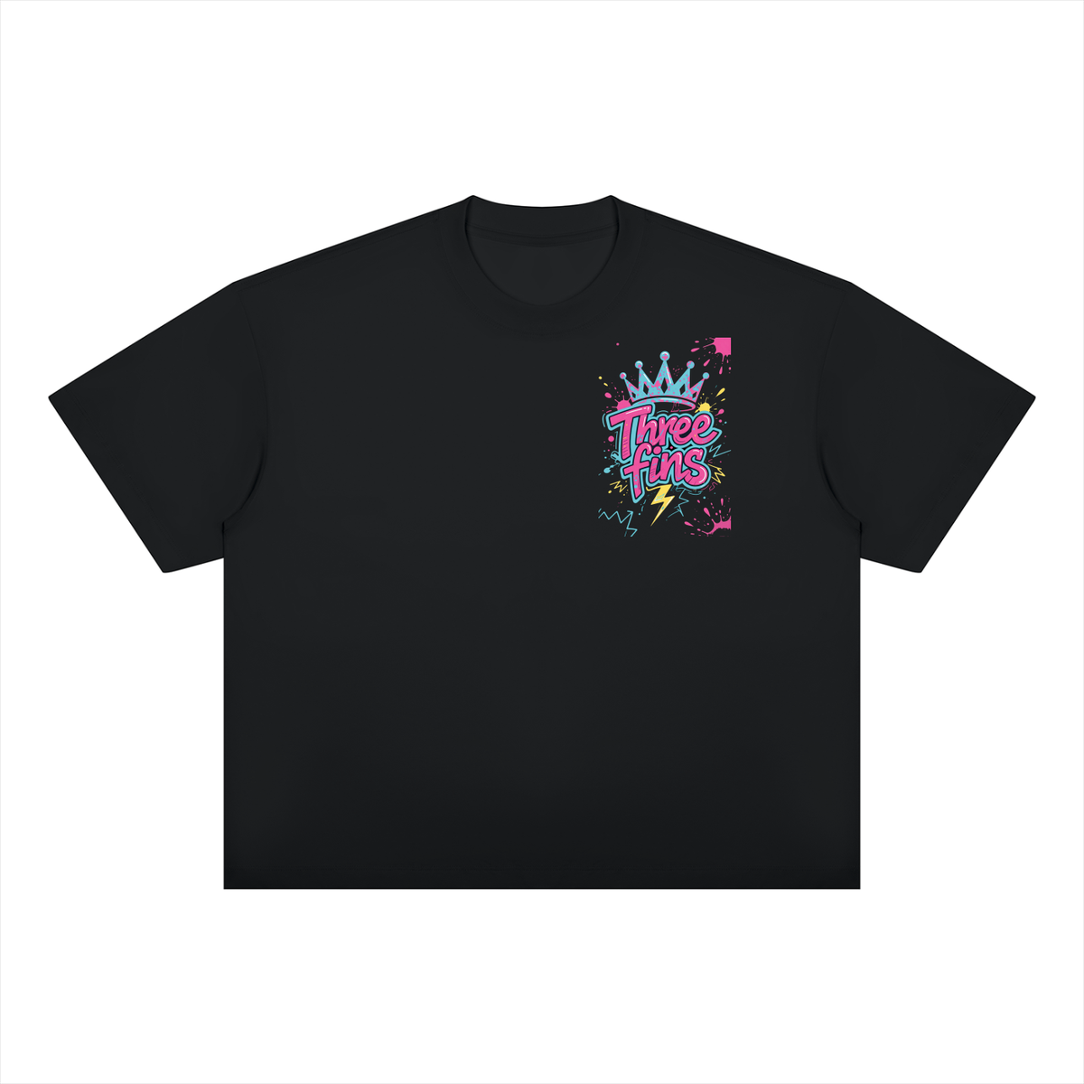Unisex Boxy Drop Shoulder King Fins Splatter T-Shirt