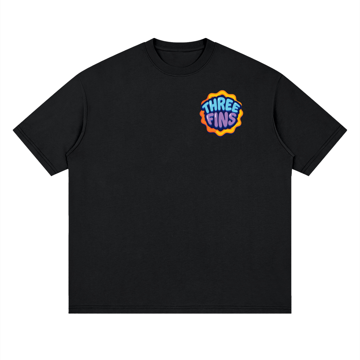 Streetwear Loose Drop Shoulder Flaming Fins T-Shirt