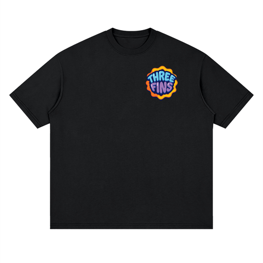 Streetwear Loose Drop Shoulder Flaming Fins T-Shirt