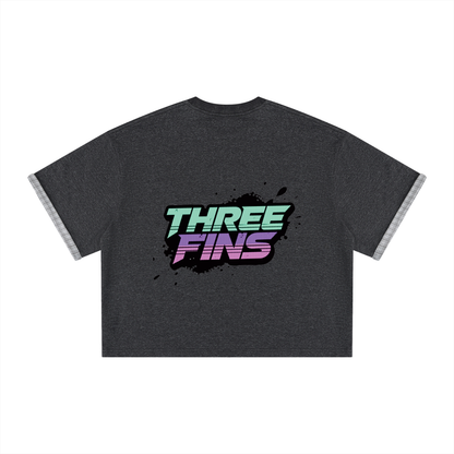 Unisex Boxy Plaid-Lined Double-Face T-Shirt