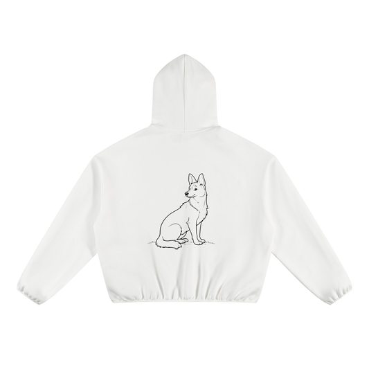 Boxy Piping Doggy Fleece Hoodie