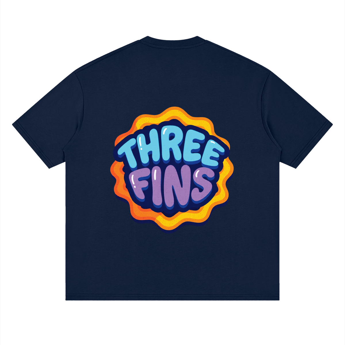 Streetwear Loose Drop Shoulder Flaming Fins T-Shirt