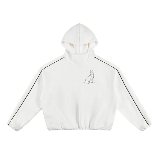Boxy Piping Doggy Fleece Hoodie