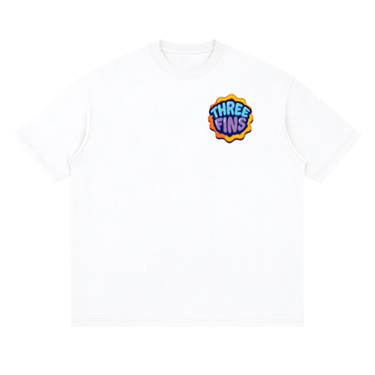 Streetwear Loose Drop Shoulder Flaming Fins T-Shirt
