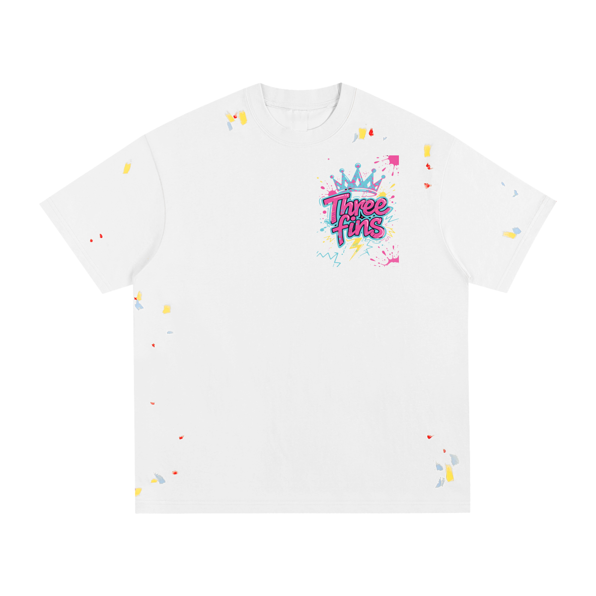 Paint Splatter King Fins-Shirt