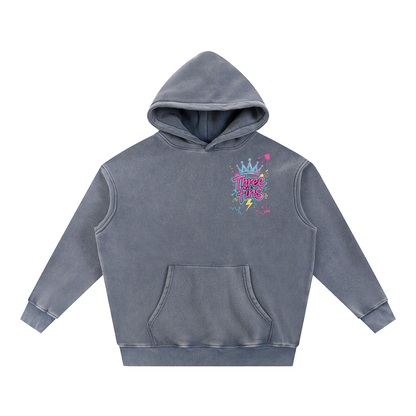 Snow Wash Fleece Oversize King Fins  Hoodie