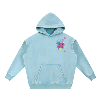 Snow Wash Fleece Oversize King Fins  Hoodie