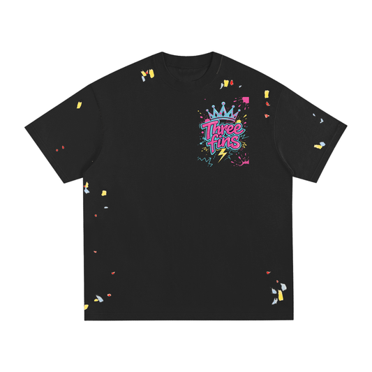 Paint Splatter King Fins-Shirt
