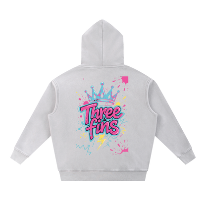 Snow Wash Fleece Oversize King Fins  Hoodie