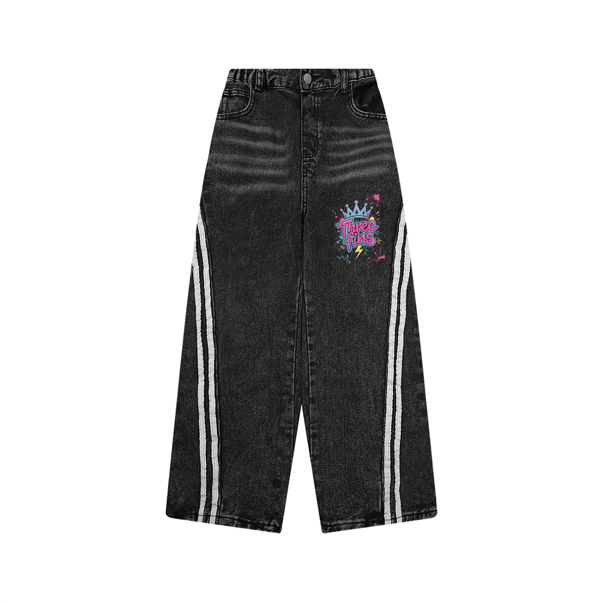 Kid’s Striped Splatter Jeans