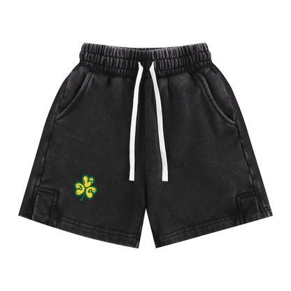Snow Washed Kids four leaf clover Shorts