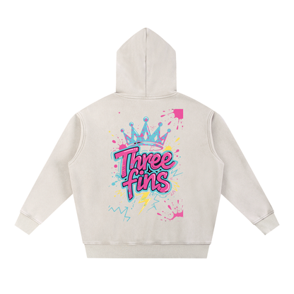 Snow Wash Fleece Oversize King Fins  Hoodie