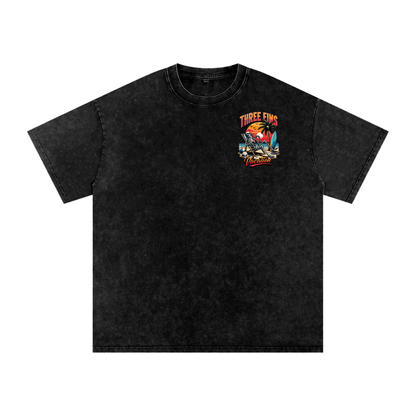 Snow Washed Oversized vacation Cotton T-Shirt