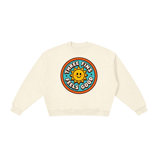 Boxy Fleece Crewneck good vibes  Sweatshirt