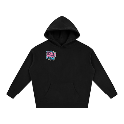 Oversize Fleeced pink fins  Hoodie