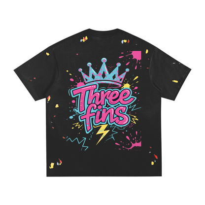 Paint Splatter King Fins-Shirt