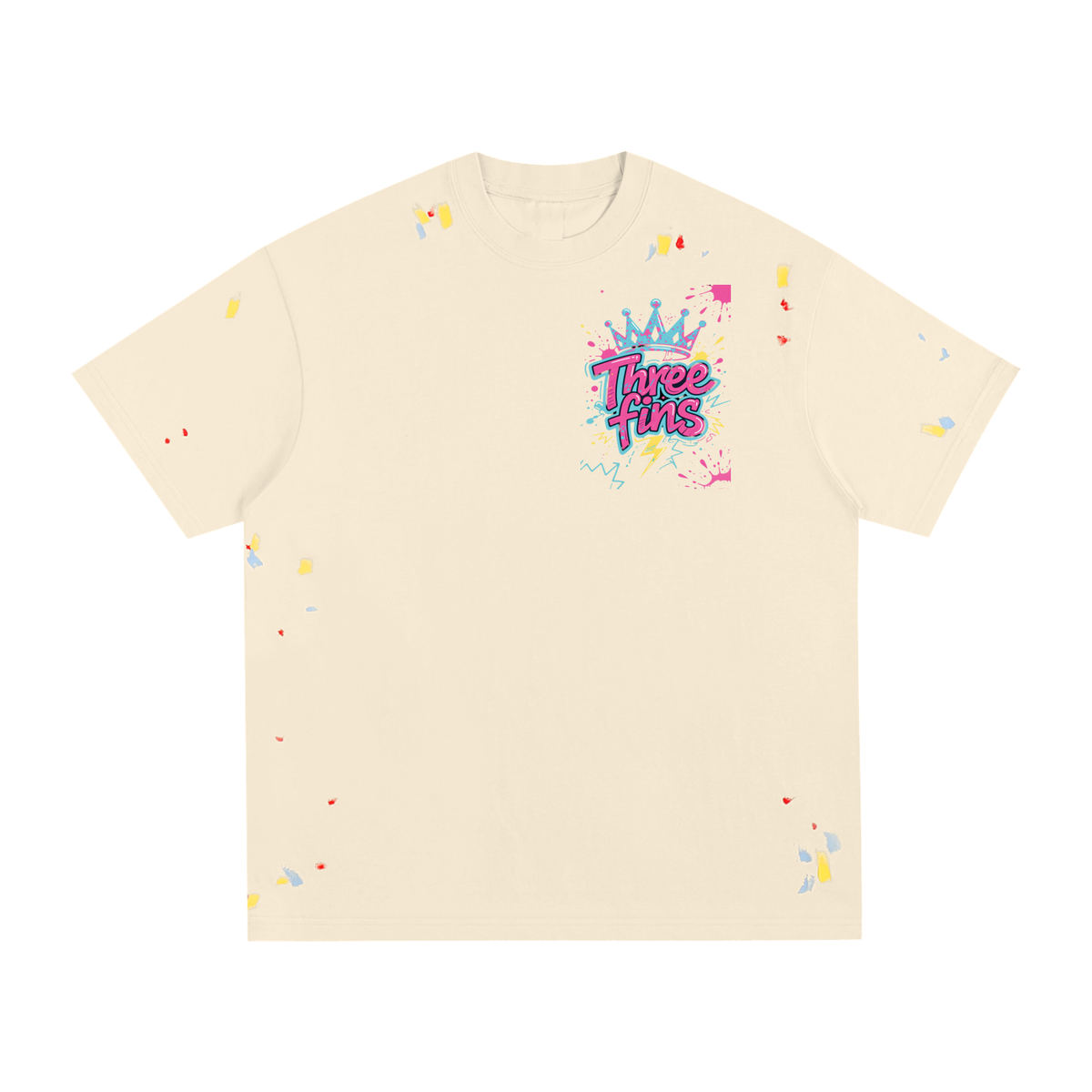 Paint Splatter King Fins-Shirt