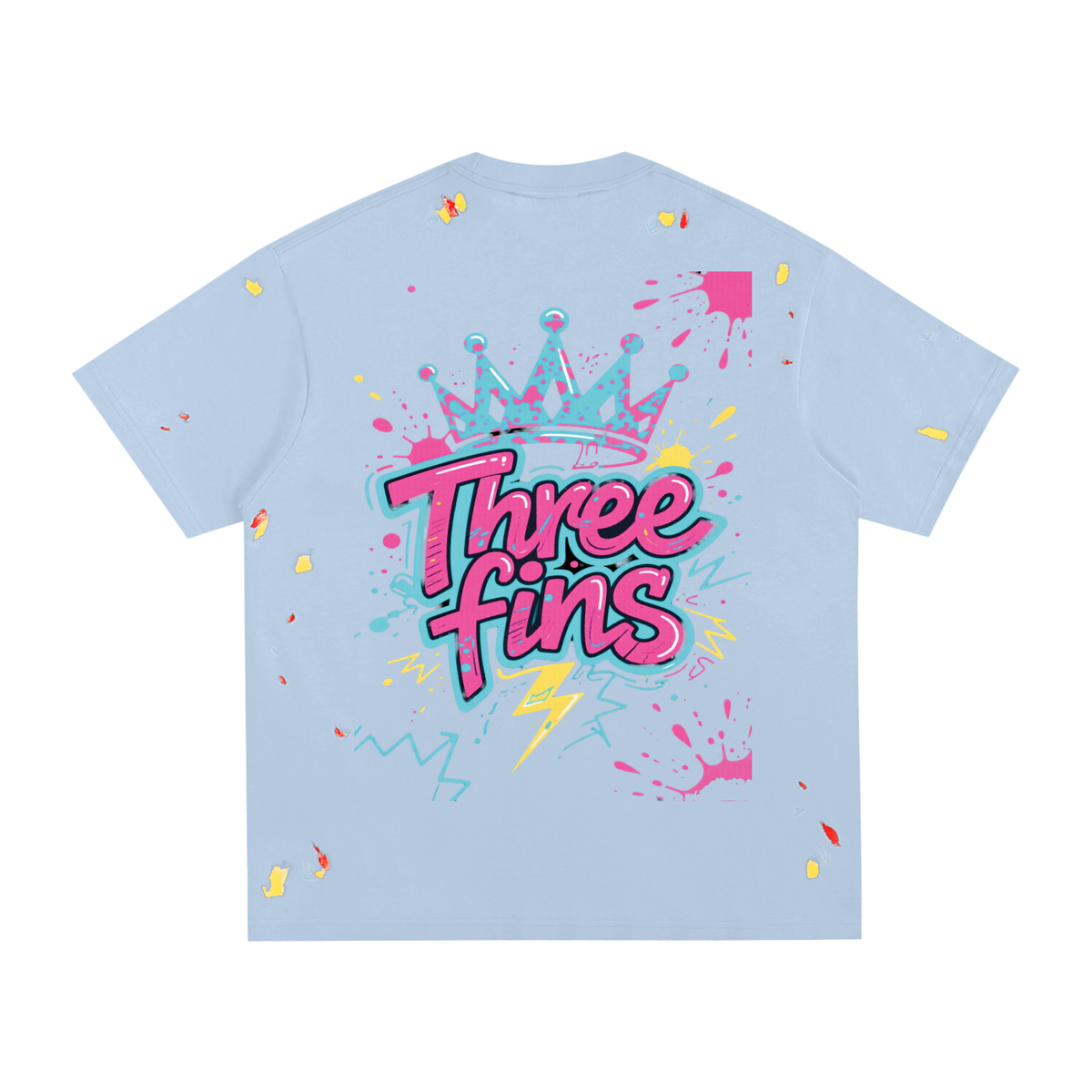 Paint Splatter King Fins-Shirt