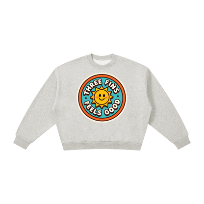 Boxy Fleece Crewneck good vibes  Sweatshirt