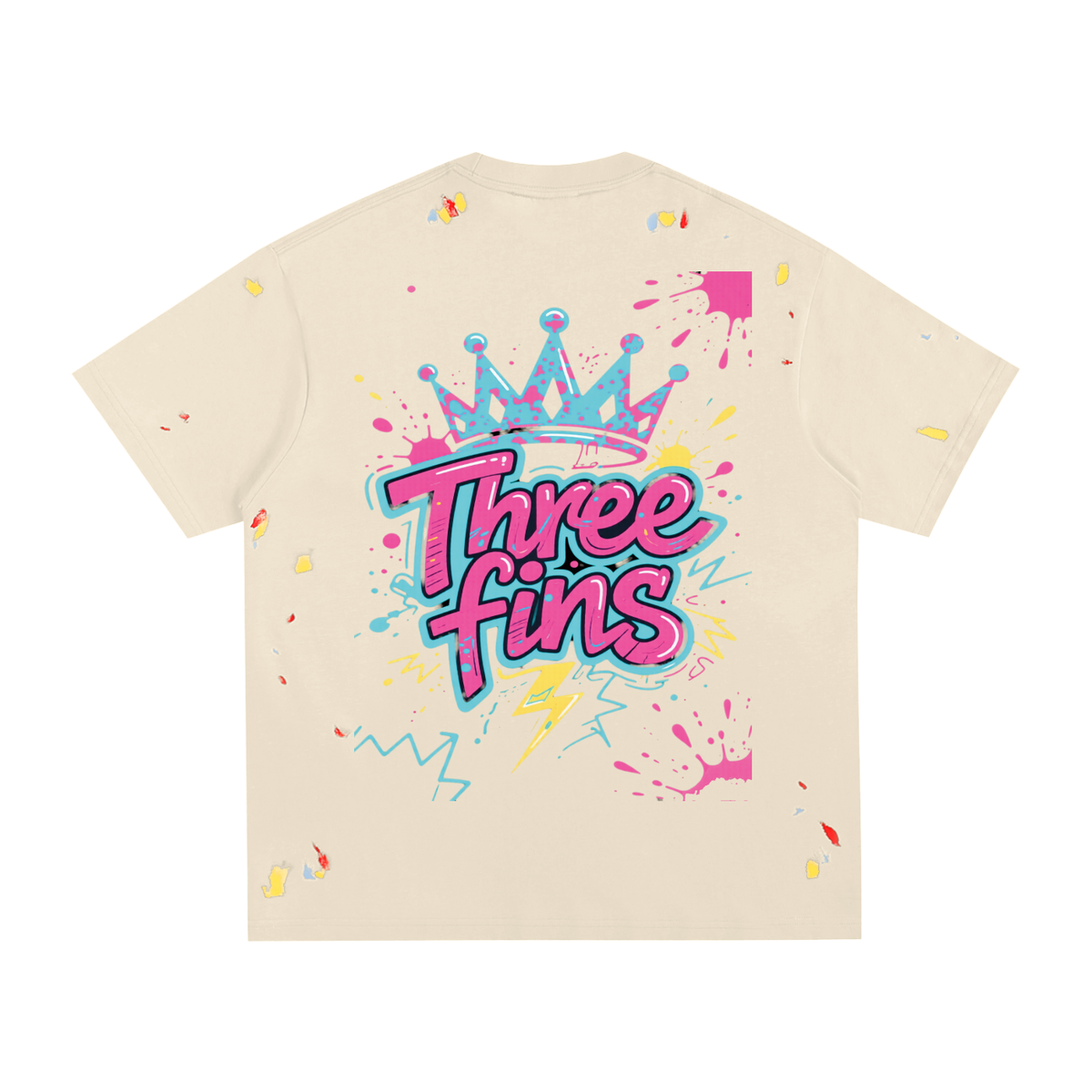 Paint Splatter King Fins-Shirt