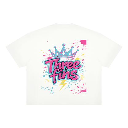 Unisex Boxy Drop Shoulder King Fins Splatter T-Shirt