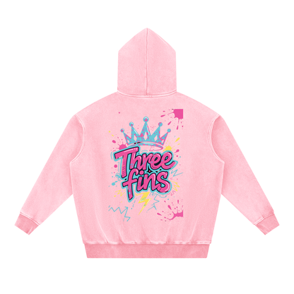 Snow Wash Fleece Oversize King Fins  Hoodie
