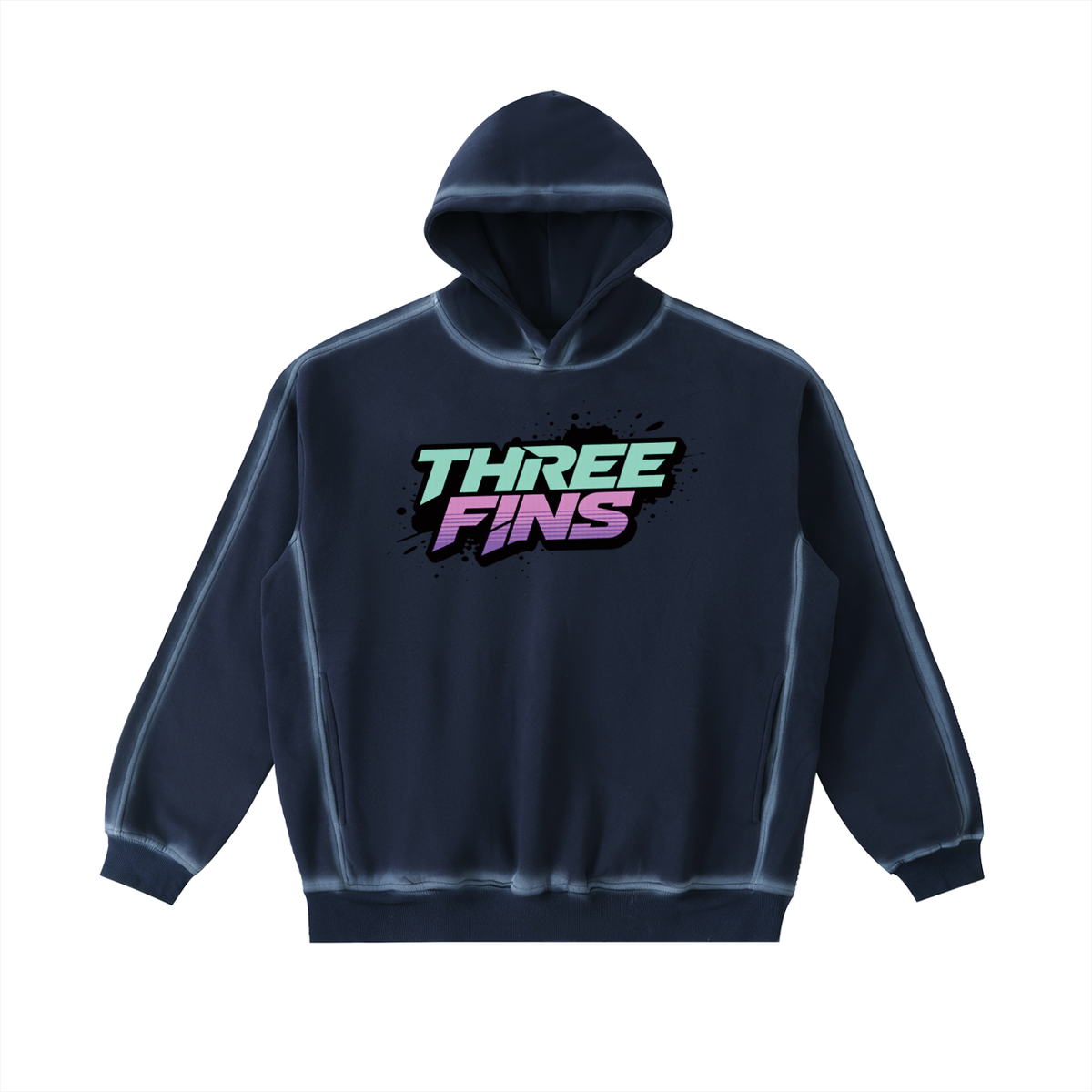 Sunfaded Edge Neon Fins Fleece Hoodie