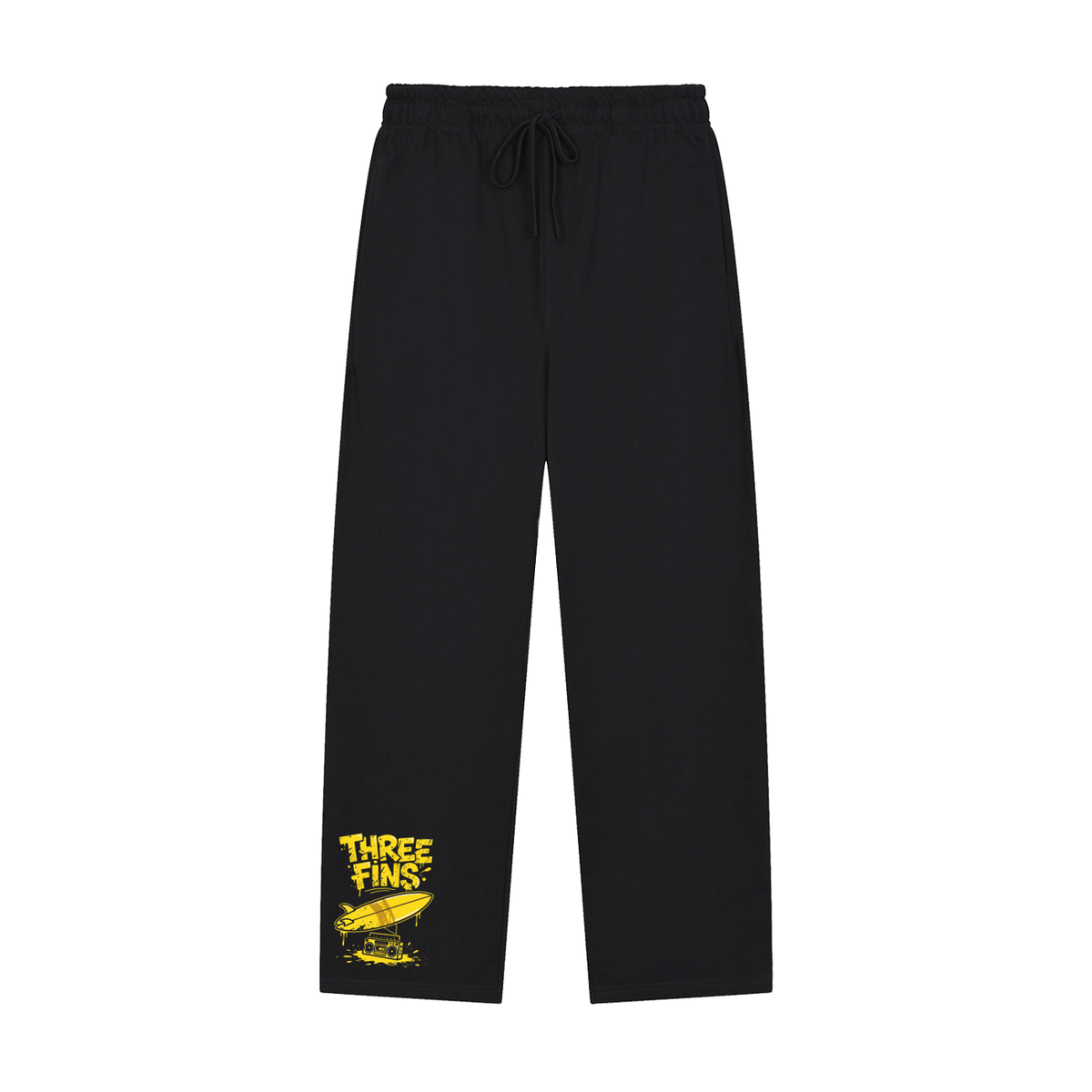 Solid Color Straight-Leg Sweatpants