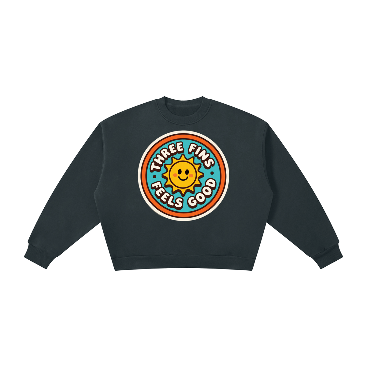 Boxy Fleece Crewneck good vibes  Sweatshirt