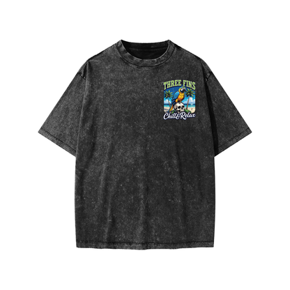 Snow Washed Kids relaxing parrot T-Shirt