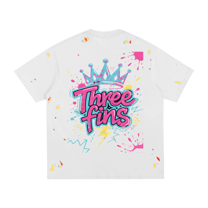 Paint Splatter King Fins-Shirt