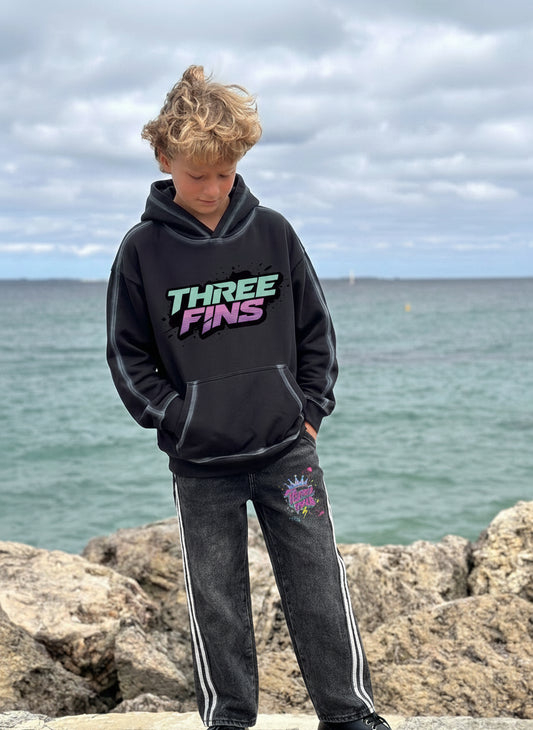 Kid’s Striped Splatter Jeans