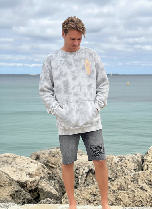 Dirty Washed Boxy Fleeced Sweatshirt