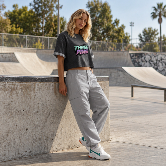 Unisex Boxy Plaid-Lined Double-Face T-Shirt